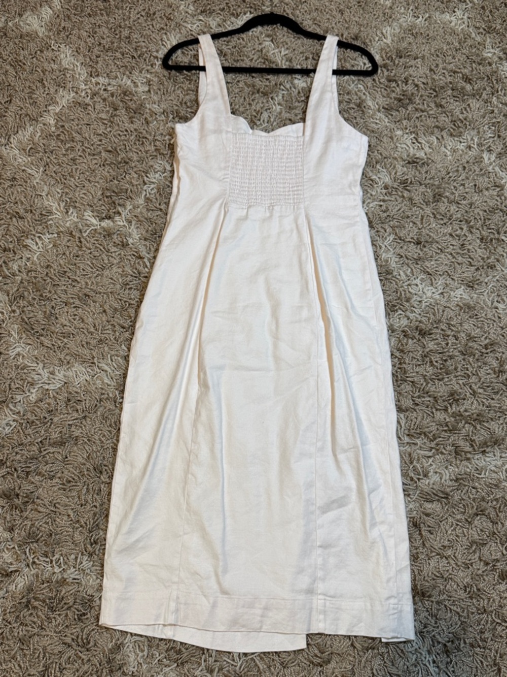 NWT By Anthropologie Sleeveless Linen Midi Dress Ivory size Medium - Picture 4 of 12